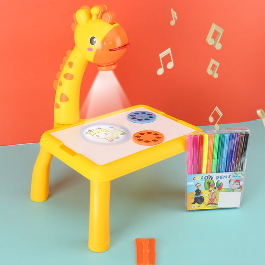 Children LED Projector Art Drawing Table Toys Painting Board Desk - Baby Bloom